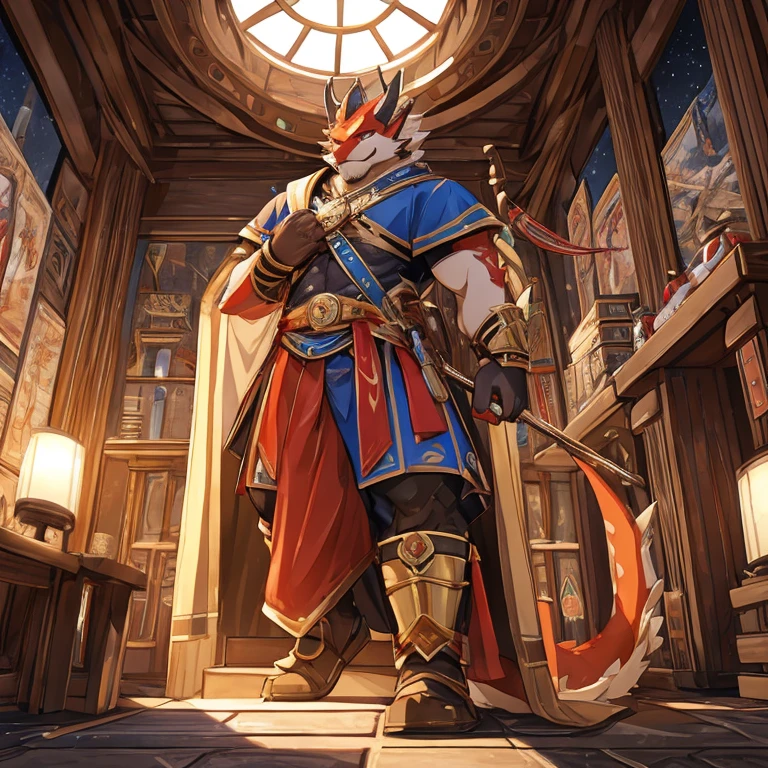 a female red dragon,strong,warriors,clothings,detailed detail,Teaching a lesson