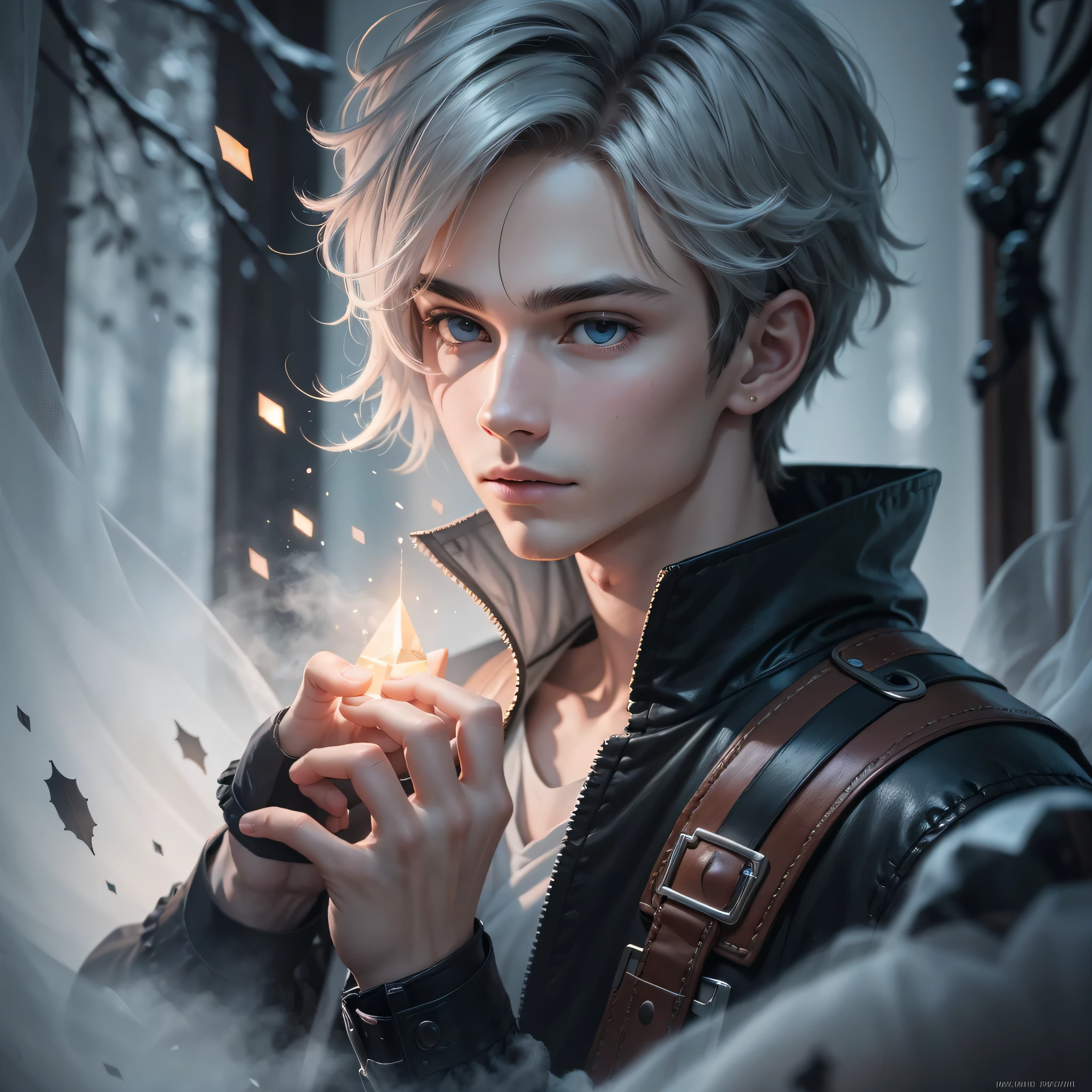 Young man in the magic mirror, Realistic, 8k, HD