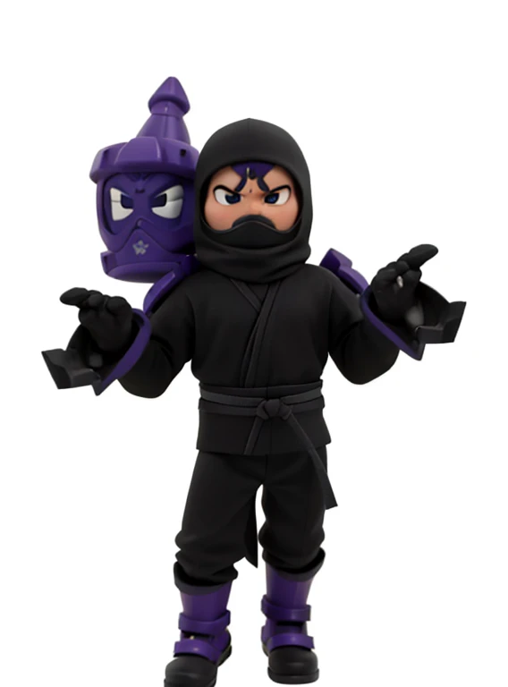 um close de uma figura de brinquedo de uma pessoa com uma caixa roxa, avatar roblox, epic Ninja suit, Ninja outfit, mystic Ninja, goth Ninja, mk Ninja, cyborg Ninja, slick clammy skin, Traje preto e violeta, robot Ninja, armadura roxa elegante, Personagem Toonix, Bloqueador, vestindo armadura roxa escura, Ninja, gnomo alquimista do mal, Ninjala
