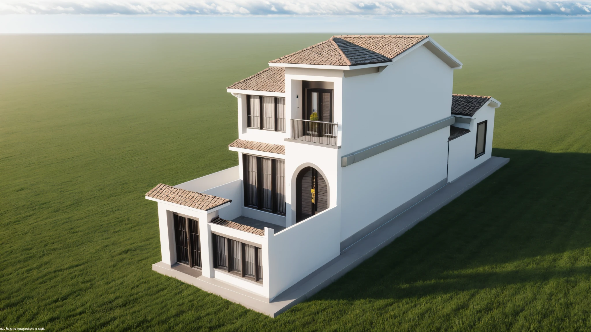 1 morden architect, main material by white wall and wood, 1large yard, 1 road runs in front of the house,  (RAW photo, real, best quality, masterpiece:1.2), look morden minimalist, 1 road in front of the house, dynamic lighting:1.3, (hyper realistic, photo-realistic:1.2), high quality, (dark lighting:1.2), perfect lighting, archdaily, no human