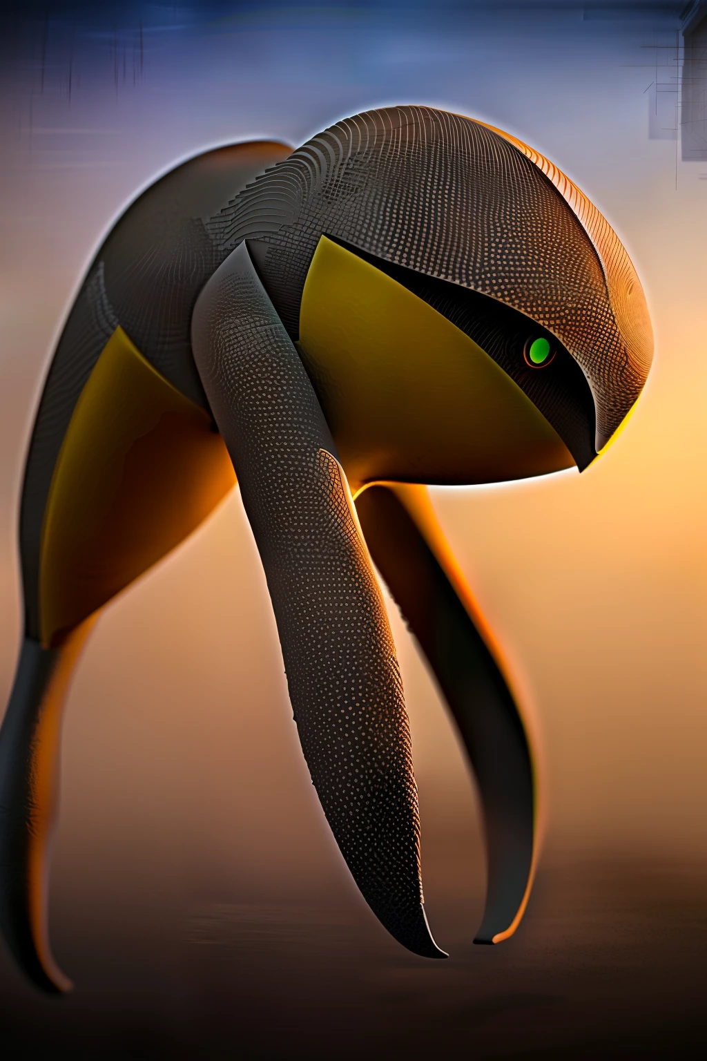 Alien mini figurine, yellow green cyberpunk city, cyberpunk aesthetic, glowing 3d figurine, zbrush, 3d printed, volumetric lighting, ultra detailed render, sharp, vibrant and saturated, 8k --auto --s2