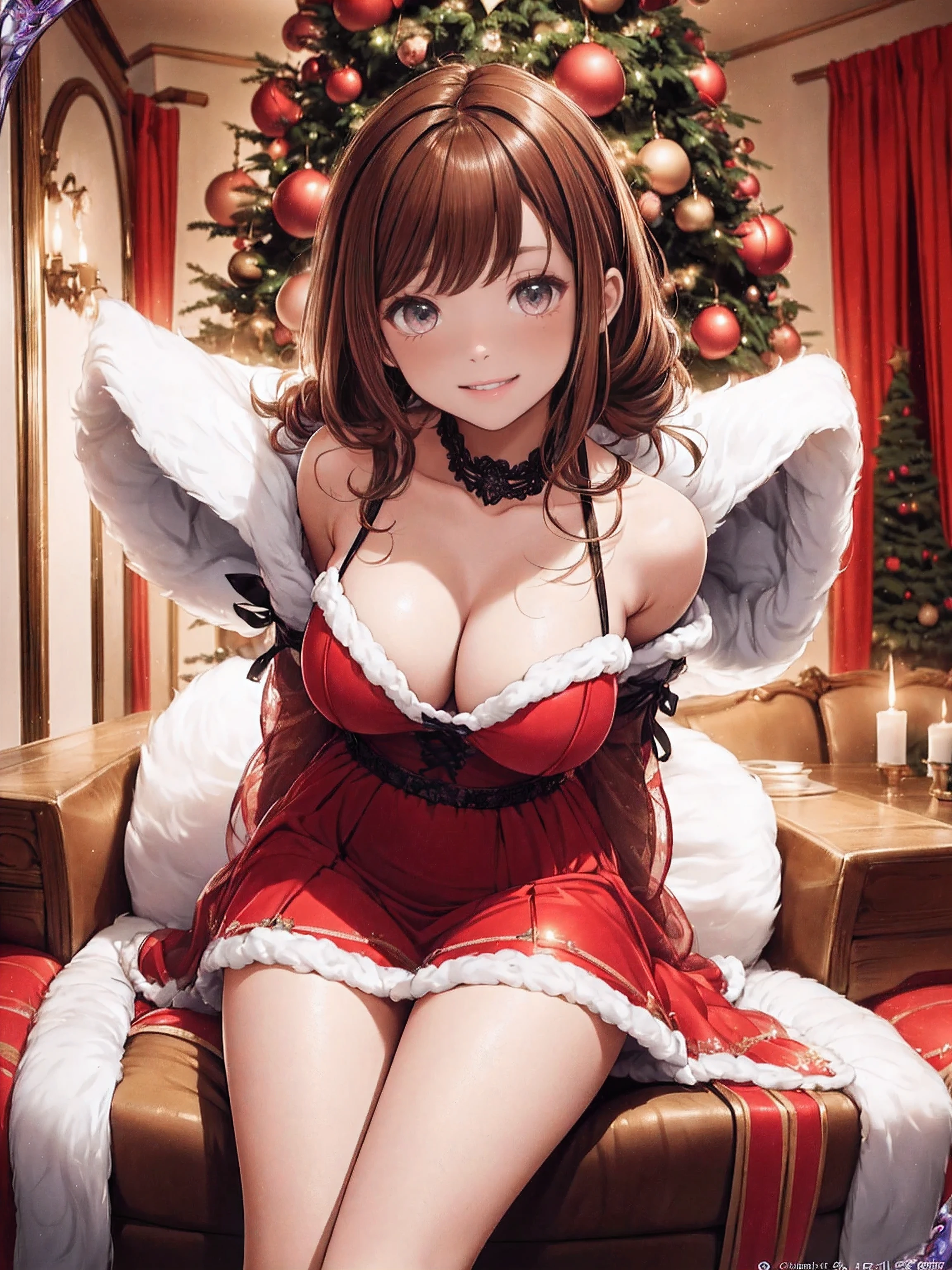 (8K, masutepiece, of the highest quality, Official art, Breathtaking beauty and aesthetics, Attention to detail, the best ever, push the envelope, breathtaking studio lighting), (one Beautiful girl, ), 18 years old, (Glowing skin), (long, Curly, Pink twin-tailed hair), Bangs, (Clear brown eyes), (christmas color theme, breathtakingly Beautiful (Short dress) with detail, Fluffy, furr, See-through lace, see-through frill), (christmas theme, breathtakingly breathtakingly Beautiful, Gorgeous room, fireplace, Christmas tree, gift box), Charming, fabulous, Beautiful smile, Sweet smile, Beautiful, Elegant, An innocent smile like an angel, Charming, Cute, Adorable, looking in camera, Cute pose, Happy, glinting,
Translated with www.DeepL.。.com/Translator (free version)