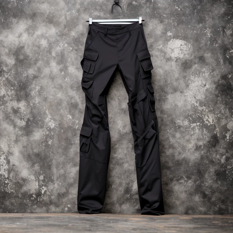 cargo pants on a gothic background with no one wearing a more urbanized utopian background