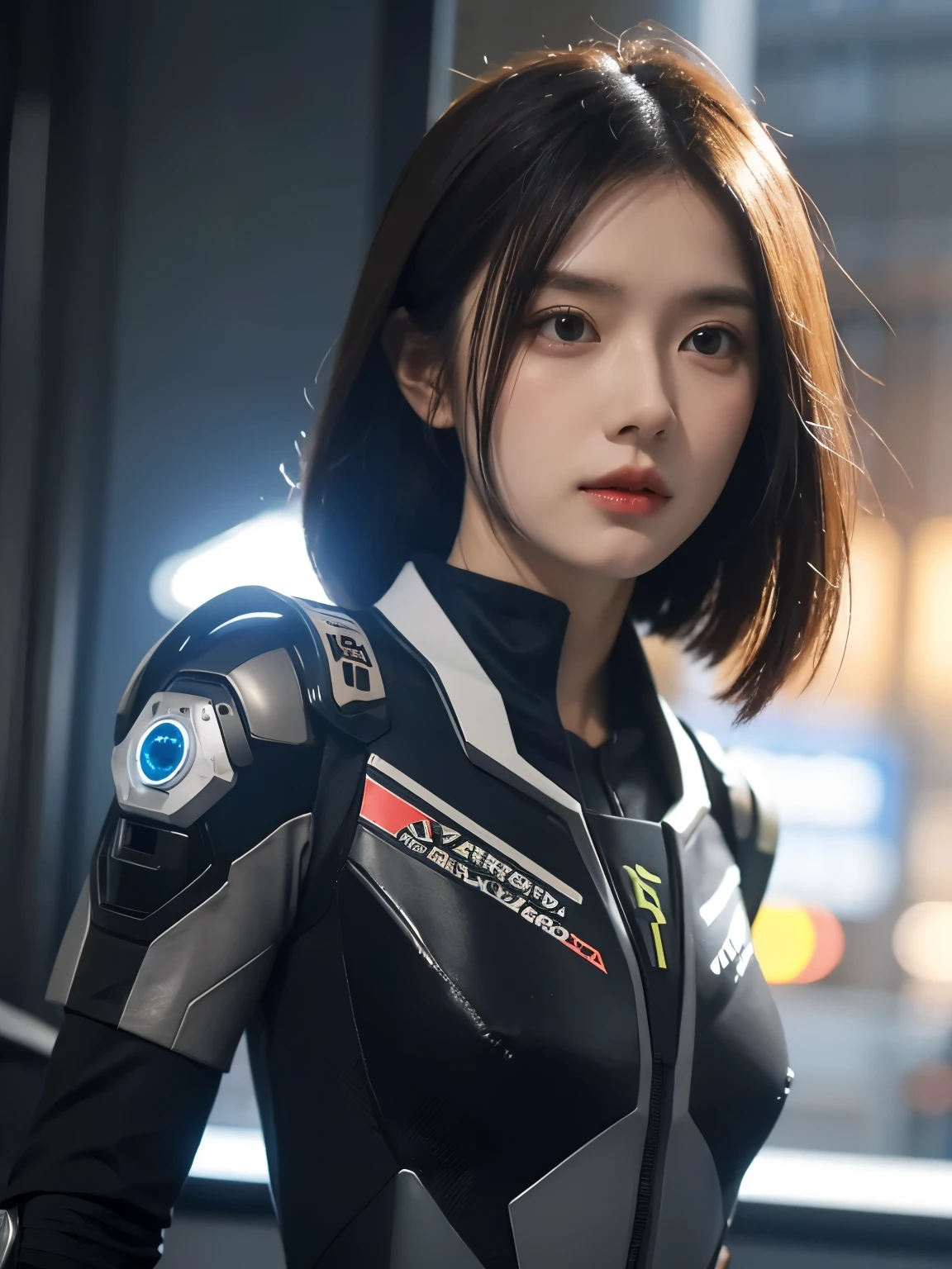 Wear a futuristic suit、Couple holding gun in hand, Mecha network armor girl, Mechanized female soldiers, cgsociety and fenghua zhong, perfect android girl, cute robot-girl, cyberpunk anime girls mecha, Female mech, 美丽的robot-girl, robot-girl, Wojtechfors, Retrato Armored Astronauta ******, mechanized valkyrie