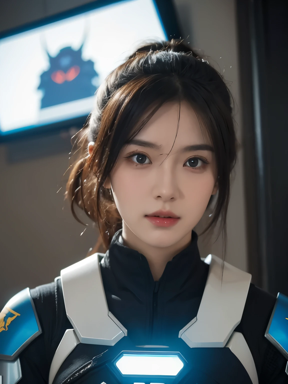 Wear a futuristic suit、Couple holding gun in hand, Mecha network armor girl, Mechanized female soldiers, cgsociety and fenghua zhong, perfect android girl, cute robot-girl, cyberpunk anime girls mecha, Female mech, 美丽的robot-girl, robot-girl, Wojtechfors, Retrato Armored Astronauta Menina, mechanized valkyrie