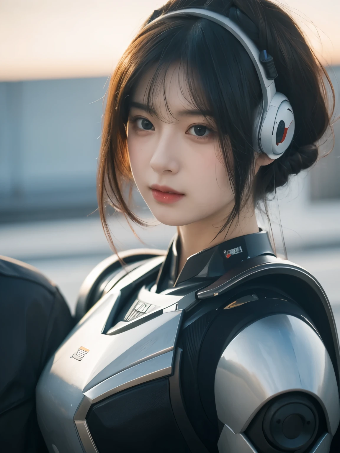 Wear a futuristic suit、Couple holding gun in hand, Mecha network armor girl, Mechanized female soldiers, cgsociety and fenghua zhong, perfect android girl, cute robot-girl, cyberpunk anime girls mecha, Female mech, 美丽的robot-girl, robot-girl, Wojtechfors, Retrato Armored Astronauta Menina, mechanized valkyrie