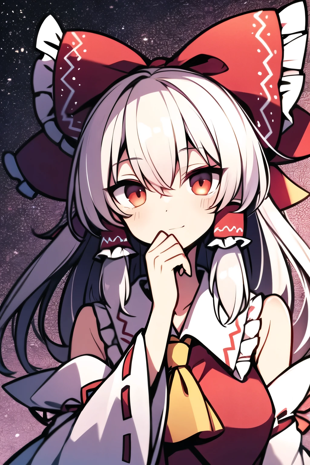 Hakurei Reimu, touhou project, white hair