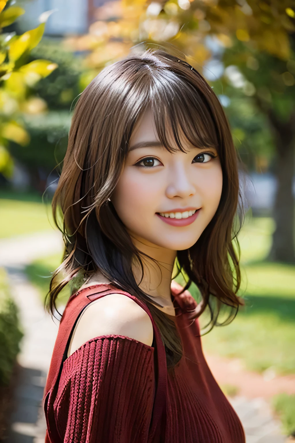nice smile seeing this、One pretty woman、Bold sexy poses、A smile、18 year old girl、cute

Under the autumn sky、Colorful red sweater、Medium wavy hair、small tits、Natural Color Lip、


masutepiece、top-quality、illustratio、ultra-definition、Fine、hight resolution、8k wallpaper、Perfect dynamic composition、beatiful detailed eyes、Clean and correct hands、tre anatomically correct、foco nítido