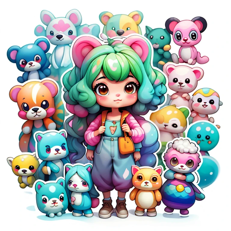 a cartoon girl with glasses, Menina afro-americana, menina elegante afro-americana, mochila roxa, long pants, camisa de urso, super bonito funky menina preta, arte digital detalhada bonito, Retrato de uma Lisa Frank, arte digital bonito, arte dos desenhos animados, estilo de arte dos desenhos animados, full-colour illustration, advanced digital chibi art, Cartoon style illustration, painting digital adorable, estilo de arte bonito, Estilo Lisa Frank, personagem bonito dos desenhos animados