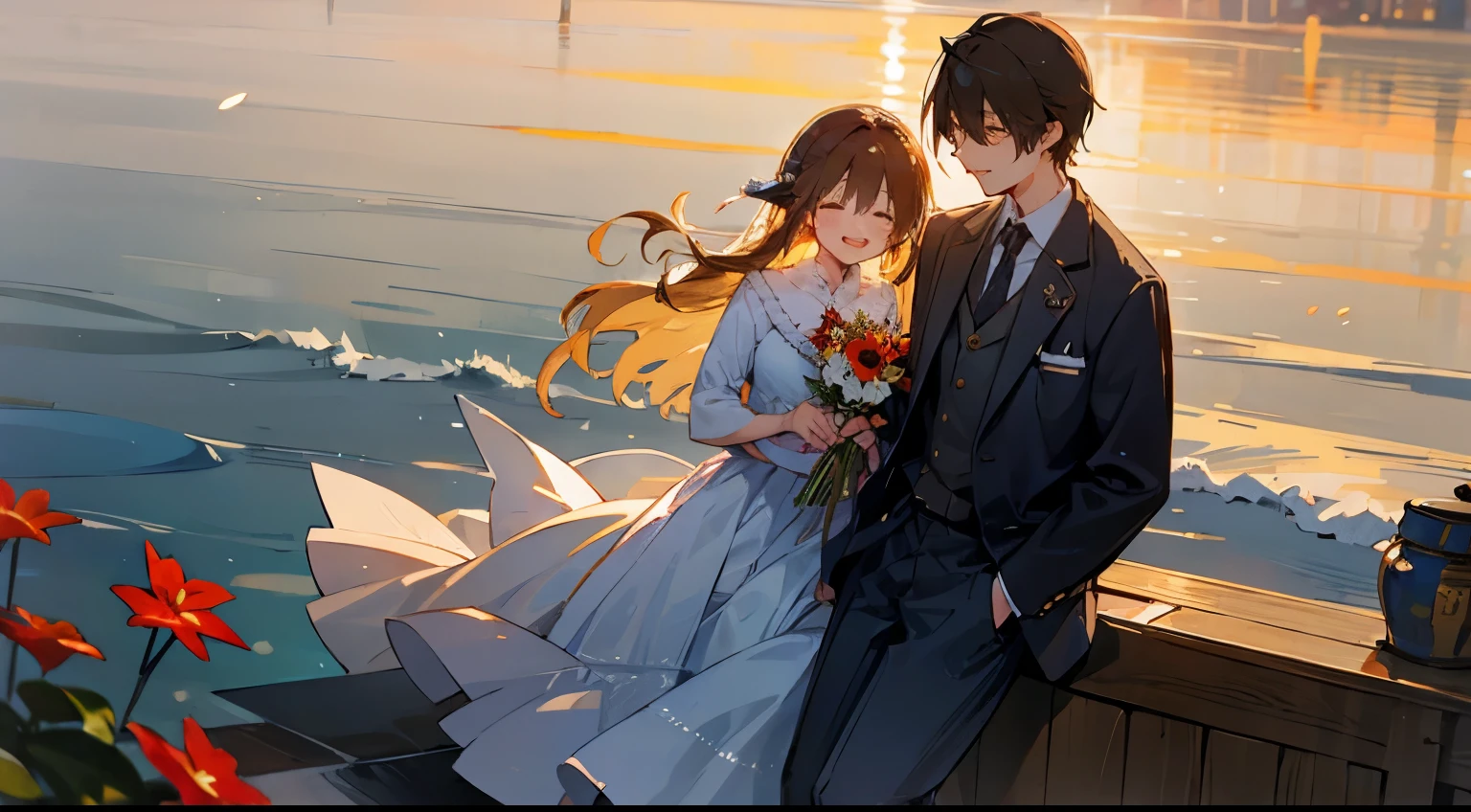 Christmas City、Bouquet under illumination、vases、Mare、Mare際、lodge、mare、the scent of the tide、Wooden chair、An 18-year-old boy and an 18-year-old girl are standing next to each other...、Happiness、ornate、On the outskirts of the city、time just the two of us、special time、covert