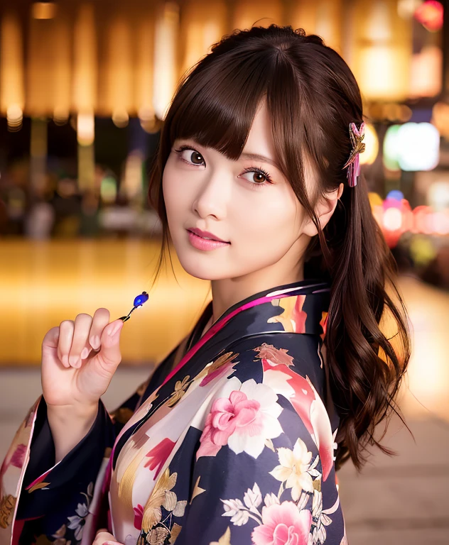 best quality, photorealistic, 8k, high res, 1girl, woman, (skindentation), (professional lighting), (kimono:1.74), gorgeous, (1girl eyes looking at viewer:1.54), ((looking at viewer:1.6)), (looking at the camera), photorealistic, (bokeh), (dynamic pose:1.2), masterpiece, intricate, realistic, sharp focus, award-winning photograph,smile