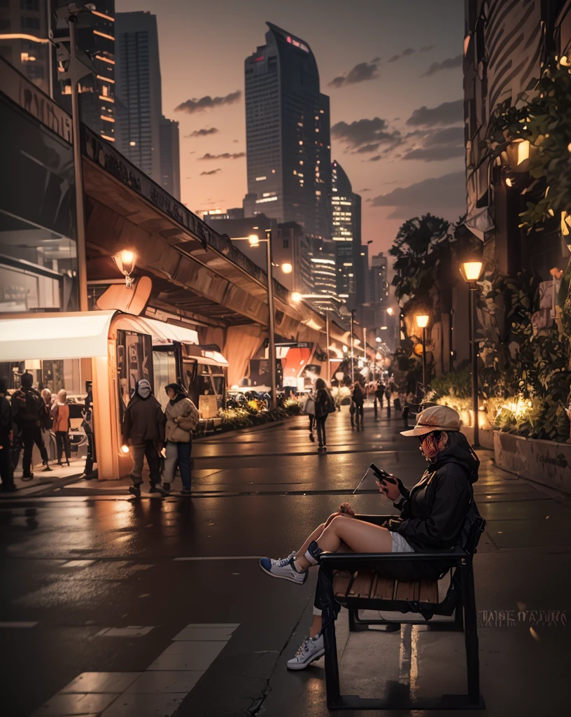 (hiperrealisme:1.1),(detail:1.2)8k,city street,bokeh