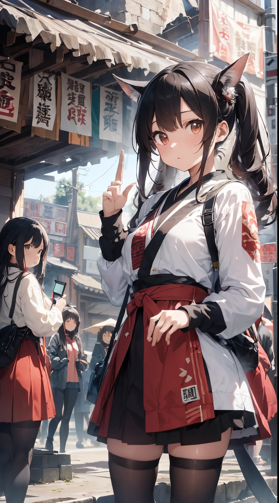 masterpiece、(detaileds、hight resolution、top-quality)、( 1 人:1.5)、Onmyopath、samurais、A war-torn country with half-demons。 Silakurena, once a united state,、The country collapses due to the death of Meishu, who was organizing various places.、The three domains were entering the Warring States Period, where they were vying for the unification of the world.。 Nearly half of Shirakena is made up of humans.、There are also half-youths and beastmen.、The composition is largely divided by the clan.。 Northeast「Swaga Clan」は呪術や式神を駆使するOnmyopathたちの藩、Southeast「Takekura Domain」は城壁をも斬り裂く一騎当千のsamuraisたちの藩、western「Zion Clan」is a clan of subhumans such as half-youkai and beastmen who are good at witchcraft and covert actions.。 The three clans fought many times,、Through tactics that make the most of each characteristic、The forces were antagonistic。 After metastasis、Suddenly, the three clans that were confused by the shock of metastasis「Your power... Show me out...」I heard a voice saying.。 Convinced that this must be a message from the divine fox in the world of Shirakurena, the three clans decided to make a temporary truce.、Again became one country as Sirakrena。 Eta、To Centrake, who has tried to contact、Obey the message and wield your power as one、It was going into a state of war.。