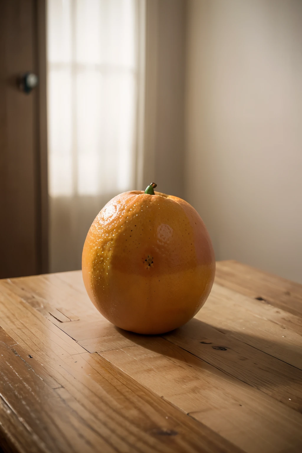 An orange that uses directional lighting fill light zone