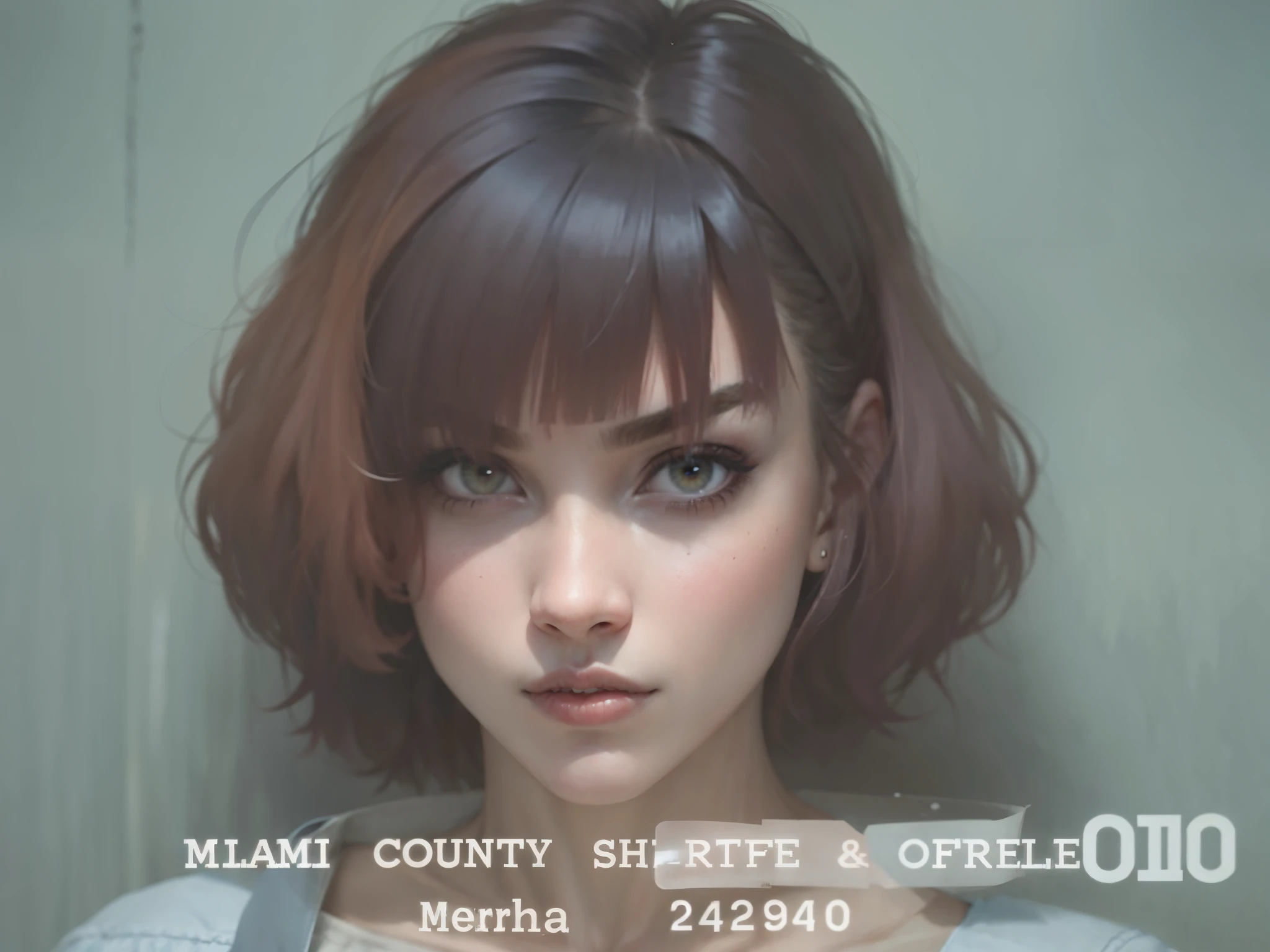 a woman with a short red hair is mugshoting, mug shot, mugshot, mugshot!!!!!, violent, liana, nilah, kaitlyn michelle siragusa, lianna, mugshot!!!, blanca alvarez, taken in the late 2000s, mugshots, taken in the mid 2000s, melanie martinez, mean smirk, eye shadows