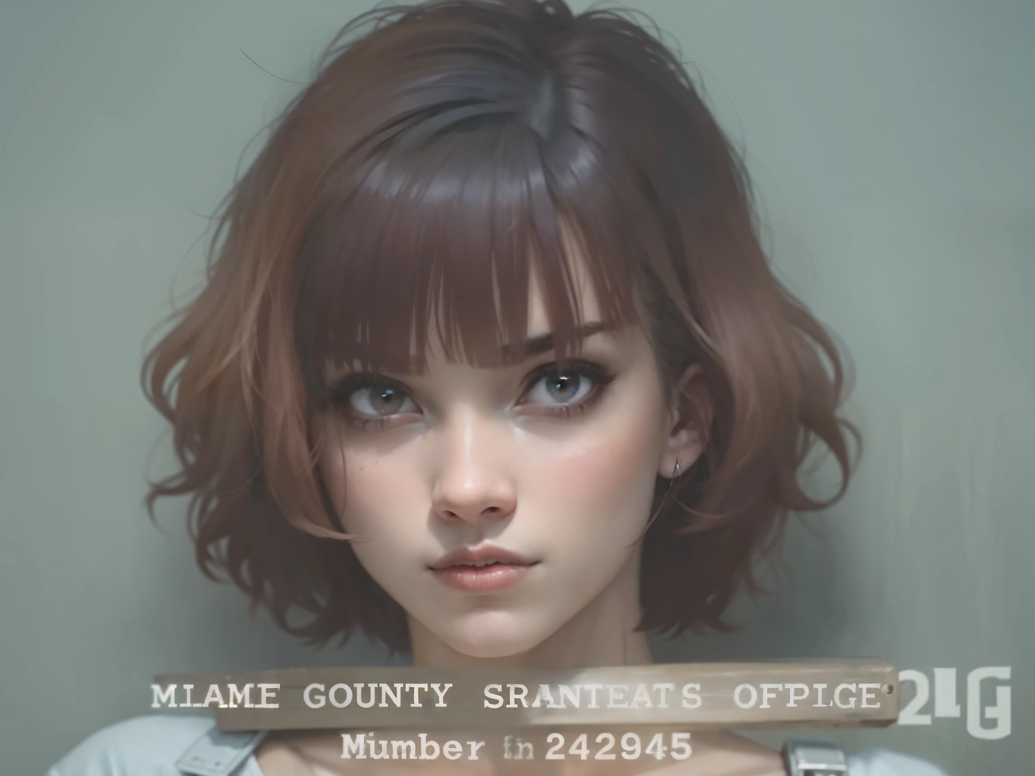 a woman with a short red hair is mugshoting, mug shot, mugshot, mugshot!!!!!, violent, liana, nilah, kaitlyn michelle siragusa, lianna, mugshot!!!, blanca alvarez, taken in the late 2000s, mugshots, taken in the mid 2000s, melanie martinez, mean smirk, eye shadows