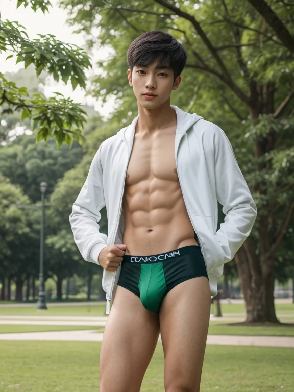  teenagers ,  young , light-skin , wearing an dark green sexy underwear, tmasterpiece，k hd，the feet，Transparent sports vest，semi transparent，black long socks，The barefoot , green colour , handsome and cute , extreme cute boy , white skin , dark green underwear boxers shorts , extremely tall and cute boy ,oppa model , handsome model , full body , dark green boxers underwears short shorts , black socks , white light-skin , Chinese model , young boy , white skin , handsome and extremely cute , green boxers underwear shorts , long black socks , handsome model , at the park , jogging , model oppa , long legs , jogging , running , high knee black socks ,black  long socks , stand up , extremely tall , extremely high , green underwears , green sports underwear , long black socks , clean and white legs , Chinese model , extremely long legs , looking at the camera , clean and white thigh , heavy bulge , kid face , baby face , wearing jacket , green underwears boxers , light and white skin , Chinese model , strike a pose , sexy pose , horny boy