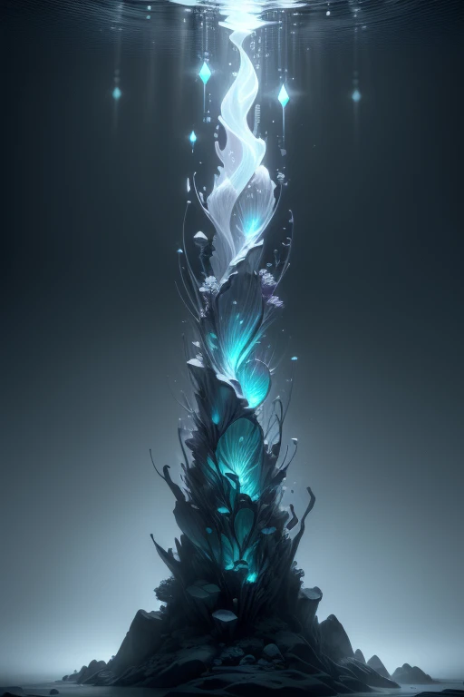 close_up of Bioluminescence in Crystal Cave, Capture the ethereal of light and shadow in a stunning monochromatic photograph with selective color details, revealing the hidden poetry of orange Bioluminescence, (realistic, photorealistic, RAWphoto:1.4), fantasy, Magic Realism Style, whimsical, octane render, enhance, intricate, (best quality, masterpiece, Representative work, official art, Professional, unity 8k wallpaper:1.3)