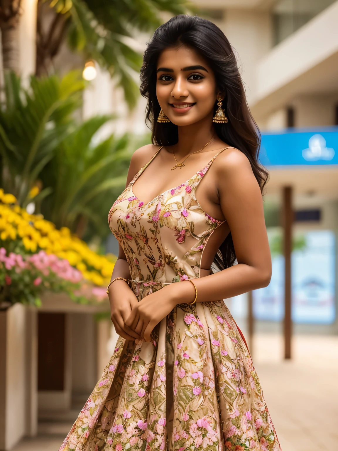 16 years old cute beautiful full hot romantic mood indian girl with smily face with small size boobs with different types of Hair style with stylish trending modern different yellow color full stunning dress with his 2 years old cute little baby with cute full size straight full hot pic