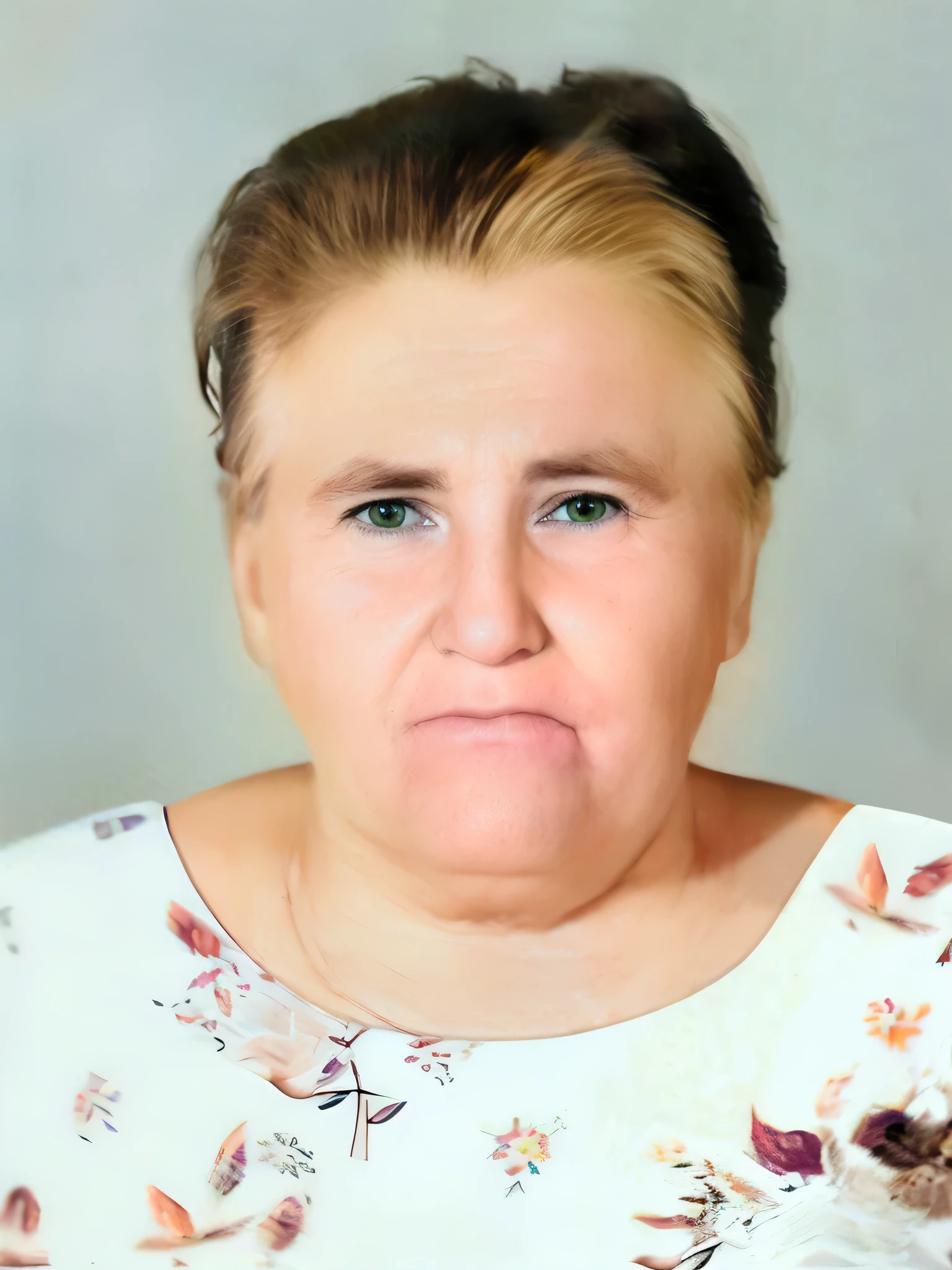 tem uma mulher com rosto muito grande e cabelo muito curto, mulher feia, Moleksandra Shchaslyva, Anastasia Ovchinnikova, foto retrato realista, retrato fotoreal, sofya emelenko, Marina Federovna, realistic studio portrait, Yelena Belova, rosto retocado, Olya Bossak, Maria Panfilova