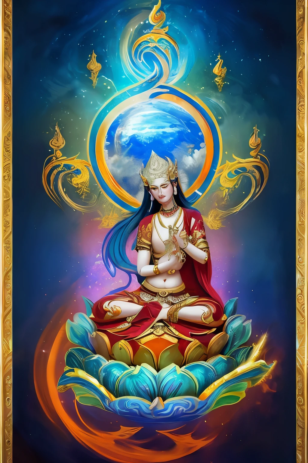 Maitreya Bodhisattva fantasy painting