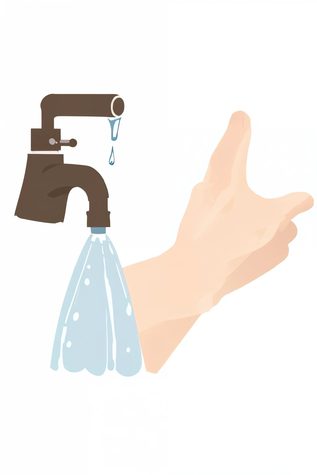 Someone is washing hands with tap and water, Filled with water, fixing a leaking sink, pouring, filled with water,  illustratio, clogged drains, illustratio], illustratio detailed, faucet with running water, drippy, water to waste, detailed illustratio, liquid hands and feet spinning, short nozzle, Clean image, vector illustratio,  and clean illustratio