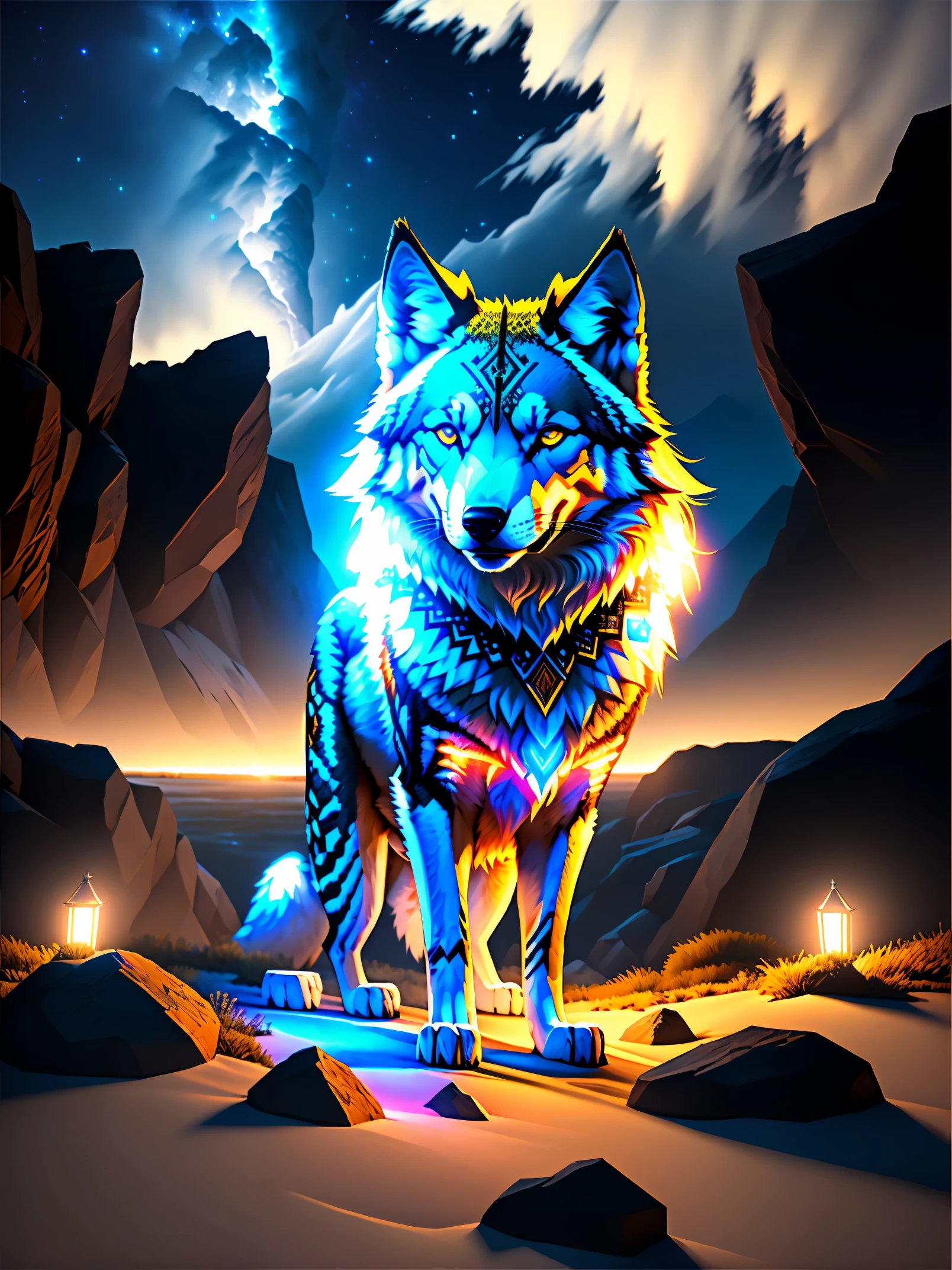 (in 8K, Raw photography, Best Quality, masutepiece:1.2), high-definition RAW color photography, (((octans, wolflink, facial markings))), (White Wolf:1.5, Fenrir, blue-white glowing wolf, Deities々Aura, howling on the cliff), Aurora Borealis in the sky:1.2, Wide sky, beautiful night, Night:1.2, Realistic, Highly detailed, Photography, masutepiece, High quality, hight resolution, Professional Lighting,