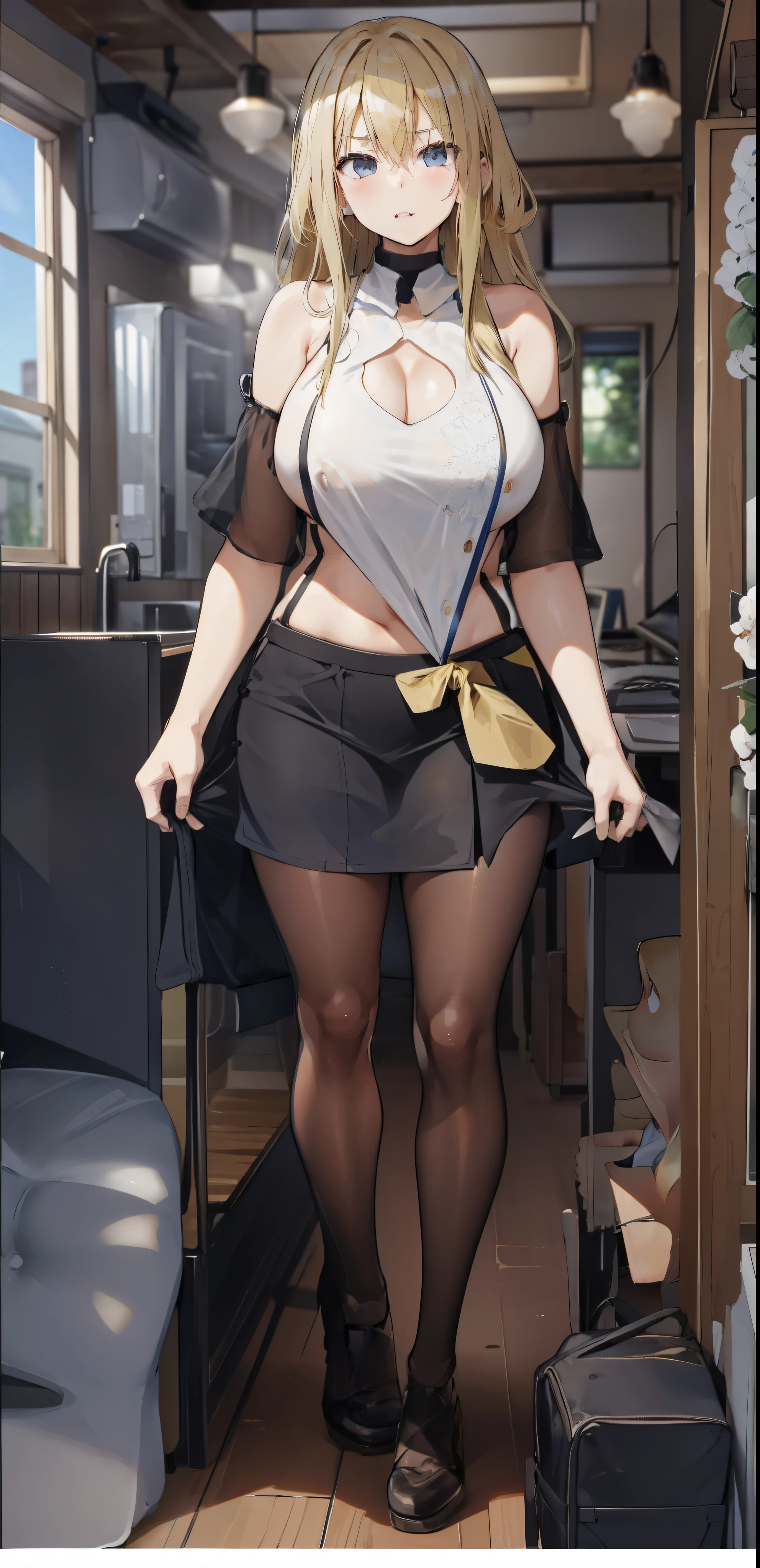 Gorgeous blonde hair,age wife,Bigchest,Real-time 2D images