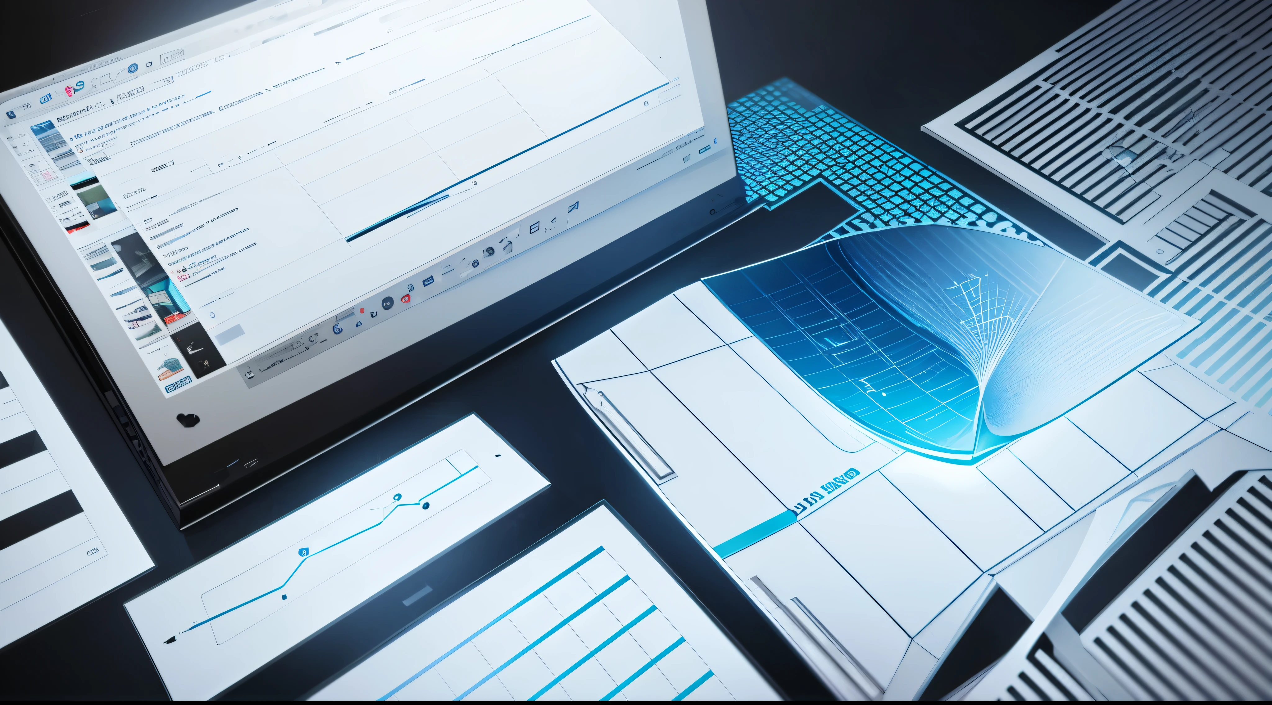 Engaging 3D visualization featuring stunning graphs、glinting