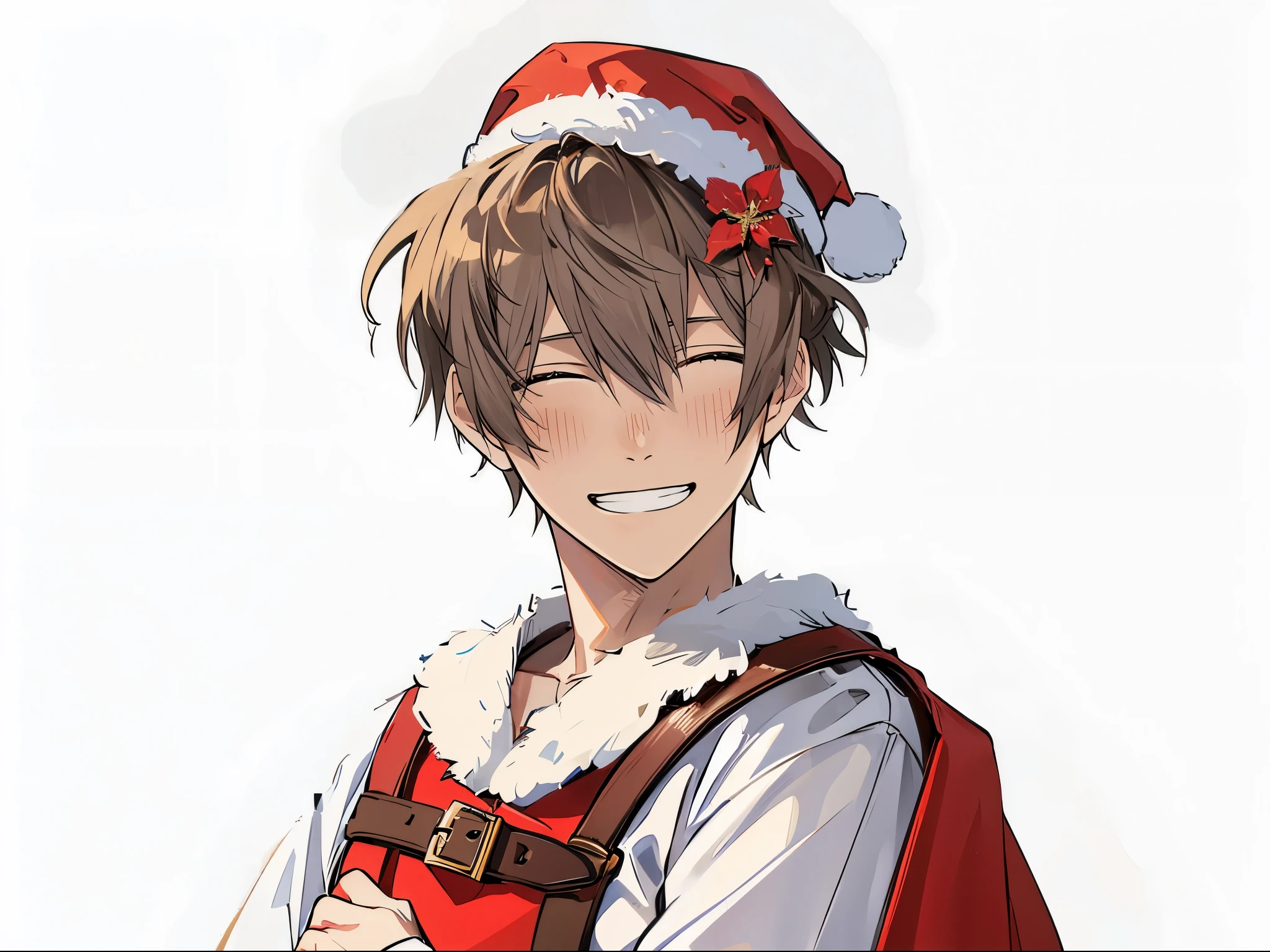 wearing a santa hat