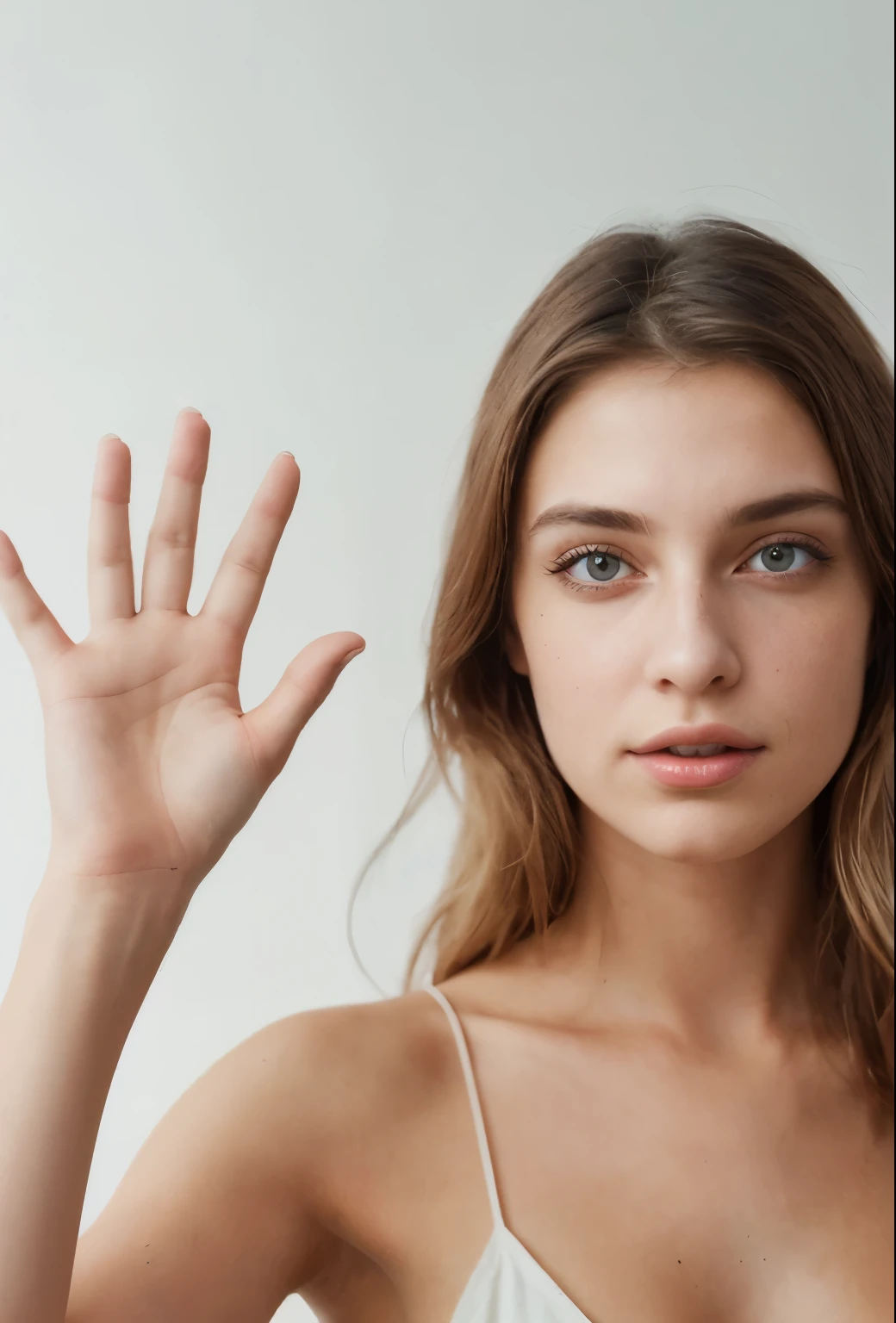 complete the hand and the left side of the image