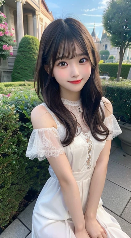 Armpit Hair、Show both sides、High heels（Black）、pantyhose（Black）、garter belt（Black）、Big Breasts、Long Hair（Black、straight）、Squat、Leg spread、Married Woman、first round、Voluptuous、Puddle、Outdoor、garden、Cherry Blossom Viewing、cherry blossoms