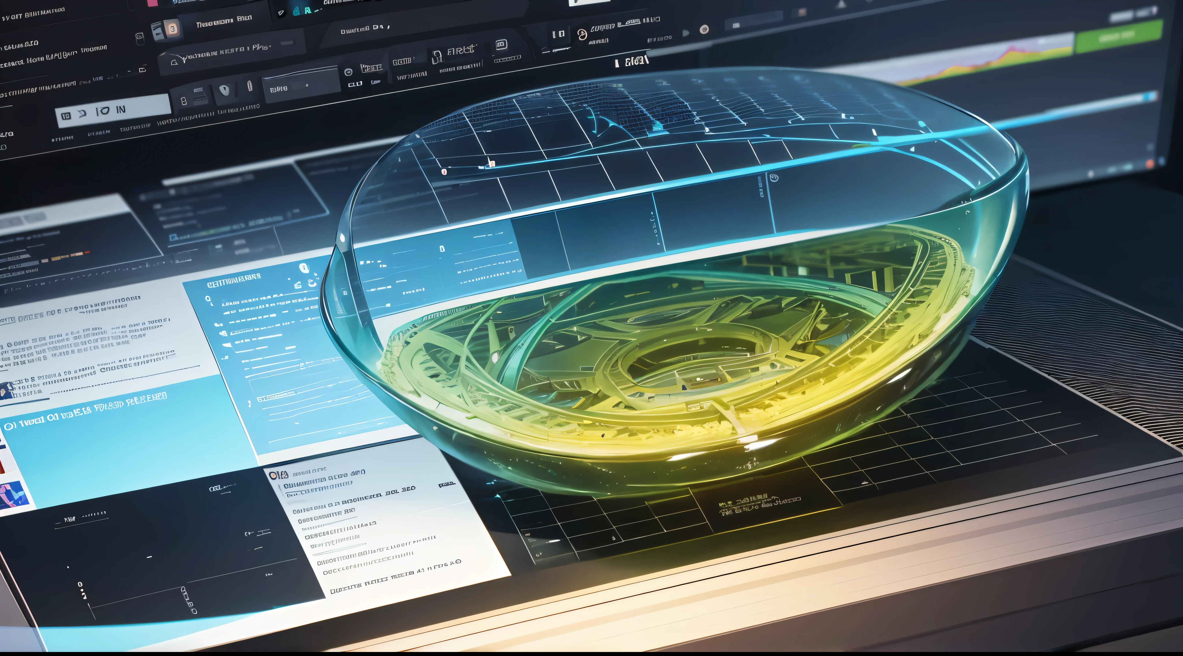 Engaging 3D visualization featuring stunning graphs、glinting