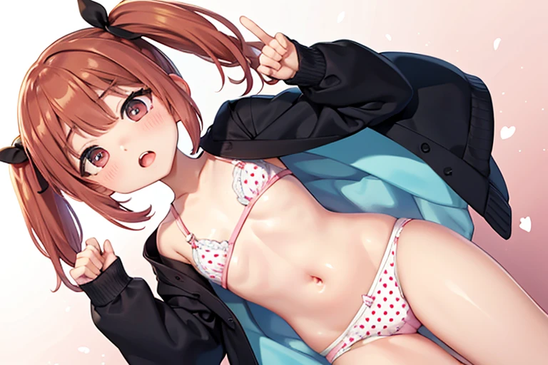 Chestnut hair、Shorthair、low and long twintails、Outer hane、full bodyesbian画像、straight、Undersized milk、Small pink cute polka dot panties、Cute small pink polka dot bra、、childish、frombelow、full bodyesbian、Touching the crotch、Kamimei、is standing、Panties are out of place、Bring your chest together、Opening Mouth、The bra is fluttering、真frombelowの画像、、真frombelow見上げる、Upside down style、small lips、kawaii hair style、schools、frombelow上に見る、visible、You can take off your bra、Changing clothes,nsfw