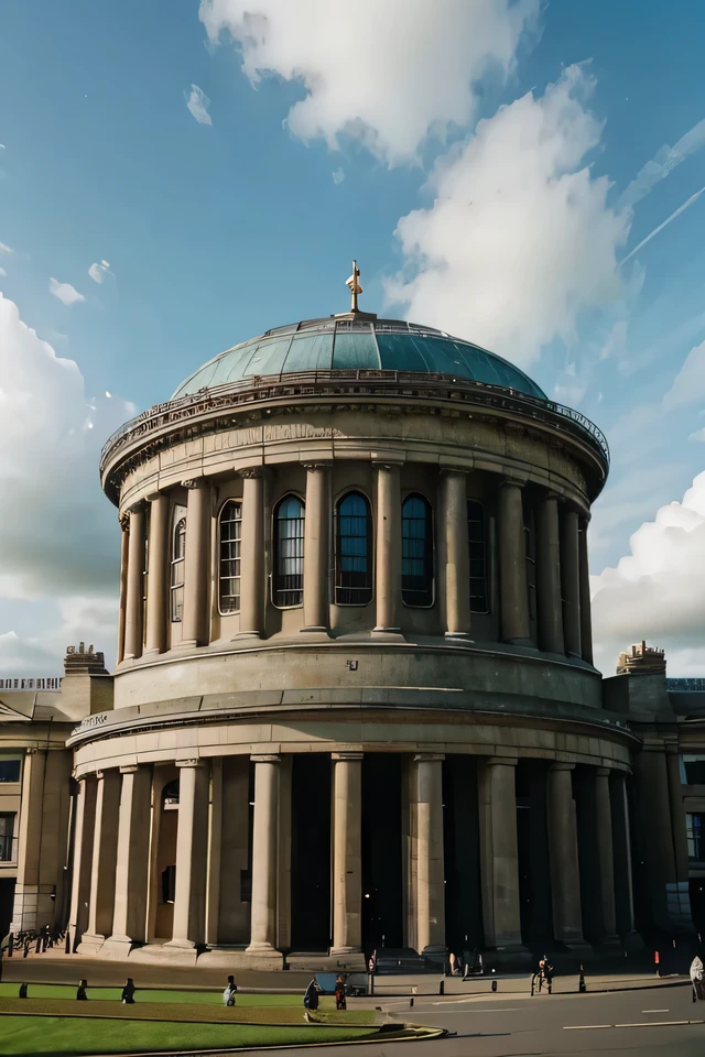 British Museum。British castle full building cloudy retro retro