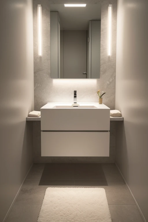 modern minimalist sink on bathroom, morning vibe, cinematic lighting, ultra high res.photorealistic:.1.4,UHD