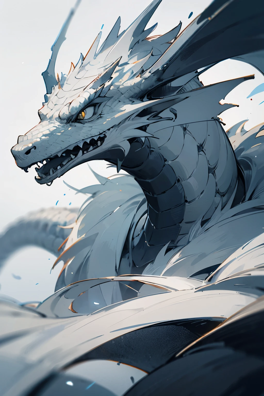 Handwritten dragon black and white cool