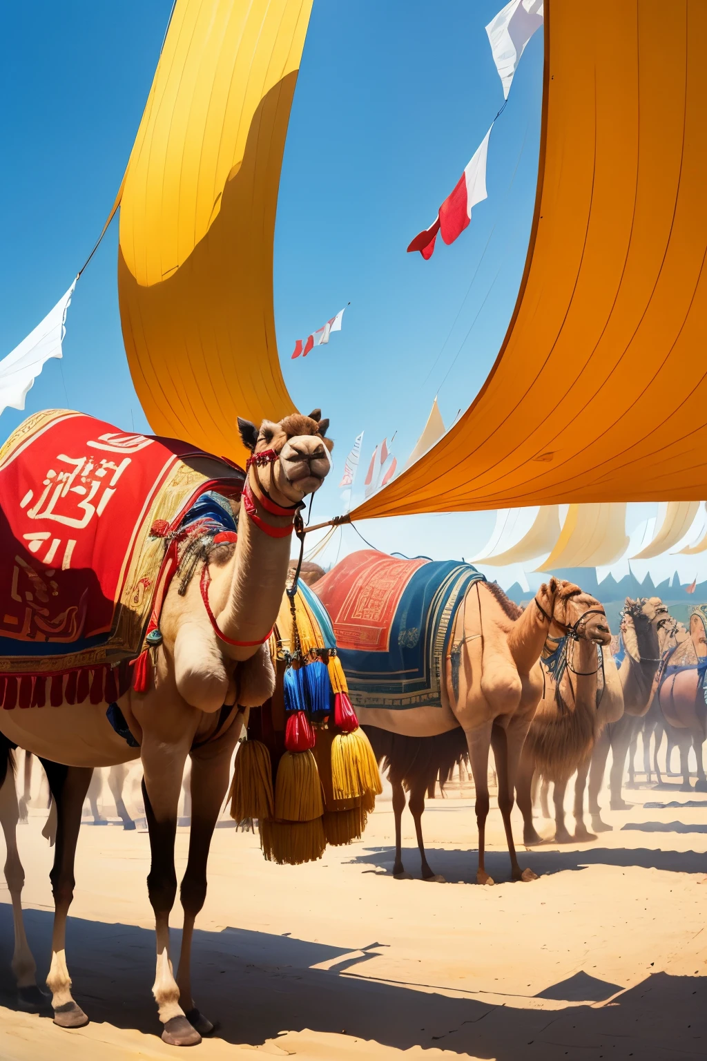 Hand-drawn camels in line drawings --auto --s2