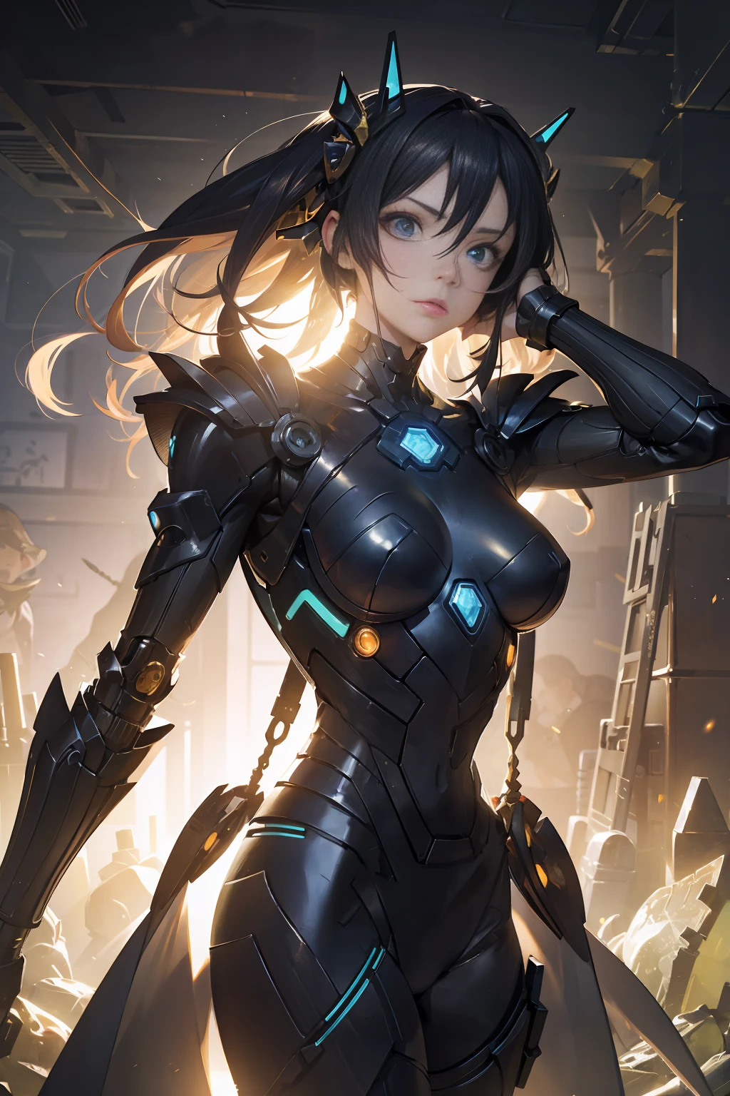 Weird transneptune wave goddess android punk with matte and glossy surface parts, Characteristics of avant-garde core , cosm impression core, Expressive gaze, Emotional expression, delicate and bright colors, asymmetric, caldera, epic photo shoot , Back Light, Translucency, Mystical style