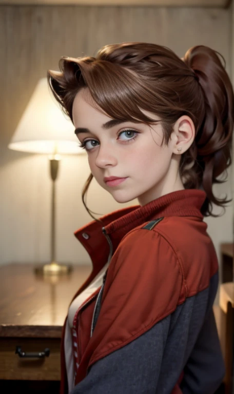 Photo of a 15 year-old American girl, .RAW, beautiful woman, (Long brown hair with ponytail), light brown hair ponytail hairstyle((retrato)), ((Cara detallada:1.2)), ((Detailed facial features)), (Piel finamente detallada), Pale skin , ojos azules , ropa de in invierno , chaqueta rojo tipo gabardina , guantes rojos 、Un sexy(cool color), humid, humid, Reflectoreasutepiece) (proporciones perfectaotos realistas)(La mejor calidad) (Detallado) fotografiado con una EOS R5 de Canon, Lente de 50 mm, f/2.8, NffSW, (8k) (papel tapiz) (cinematic lighting) (Dramatic lighting) (foco nítido) (Enrevesado) senos grandes , pechos grandes , pecas en mejillas , cuerpo completo , hermoso cuerpo de adolesente , posando sexy a la camara , posando de frente para la camara ,lindo maquillaje , gran sonrisa , labios abiertos , fondo variado