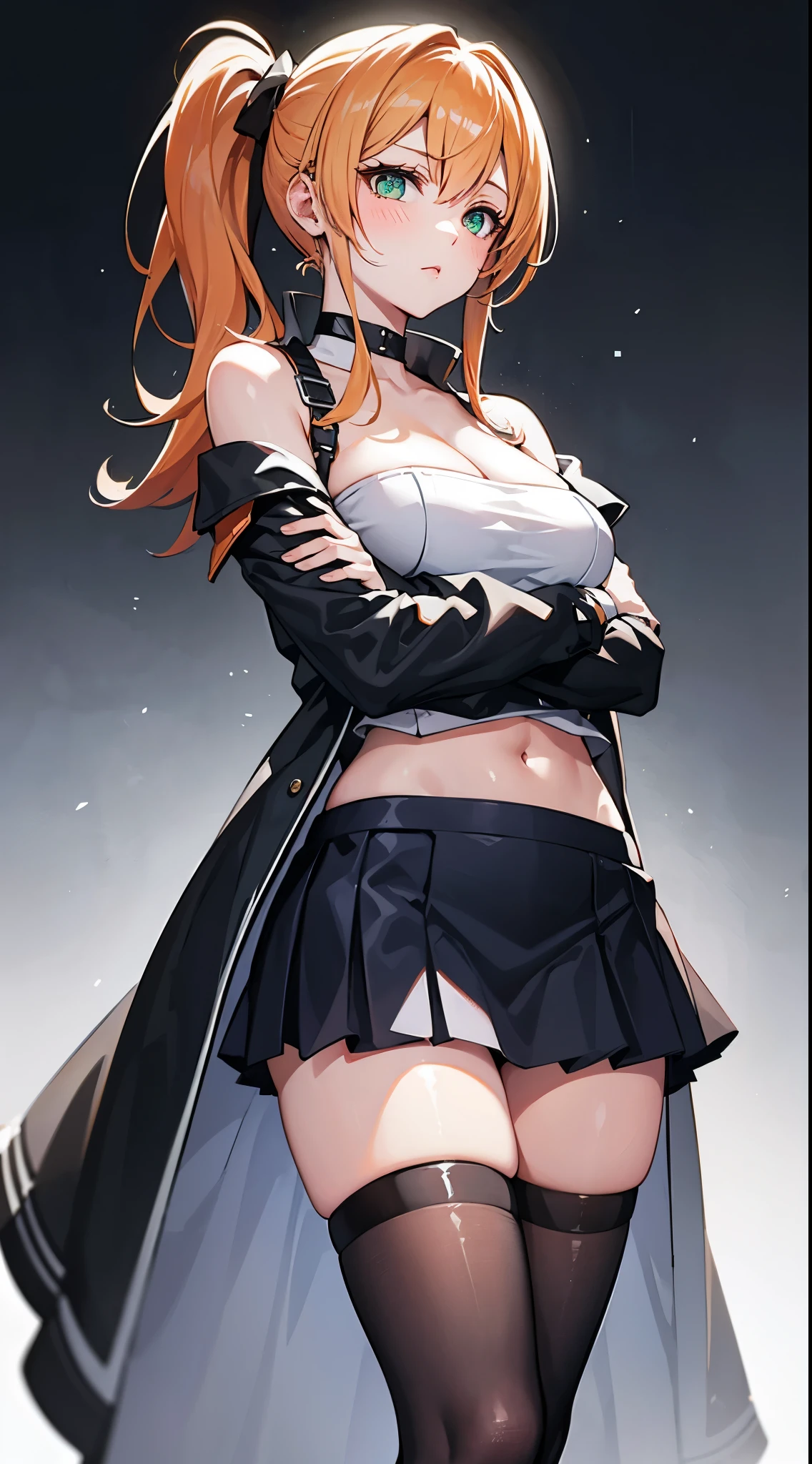 wearing a leather jacket