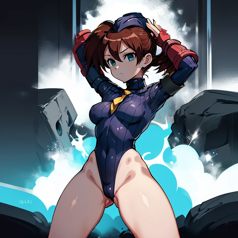 ultra-detailed, Explicit, Beautiful body, Beautiful Nose, Beautiful character design, perfect eyes, perfect face, ultra highres, 4K, beautiful legs, perfect legs, Nice hands, Perfect hand, Masterpiece, Best Quality, Highly detailed, illustration, absurdres, street fighter, doll suit, shadaloo doll, dollsuit, girls, multiple girls, expressionless, blank eyes, looking at viewer, red gloves, emotionless, black latex, corrution, mind control, female combatant, full body, hypnotized, unhappy trance, full body suit, ribbed bodysuit, both arms at side, stand up straight, obey, perfect female body, extremely glossy latex, hypnosis, hypnoLora, empty eyes, Mind control device, poses, submissive_pose, Slave, hat, necktie, stand up straight, standing, standing at attention, hat, necktie, belt, latex, ribbed bodysuit, brown hair, thighhighs, garter belt, Fighting Stance, extending the right arm from the shoulder into the air with a straightened hand, nazi saluting, military, military saluting, salute, visors, helmet, Yumi/Sayaka , Ape Escape 3, twin tails, brown hair, blue eyes, glowing eyes