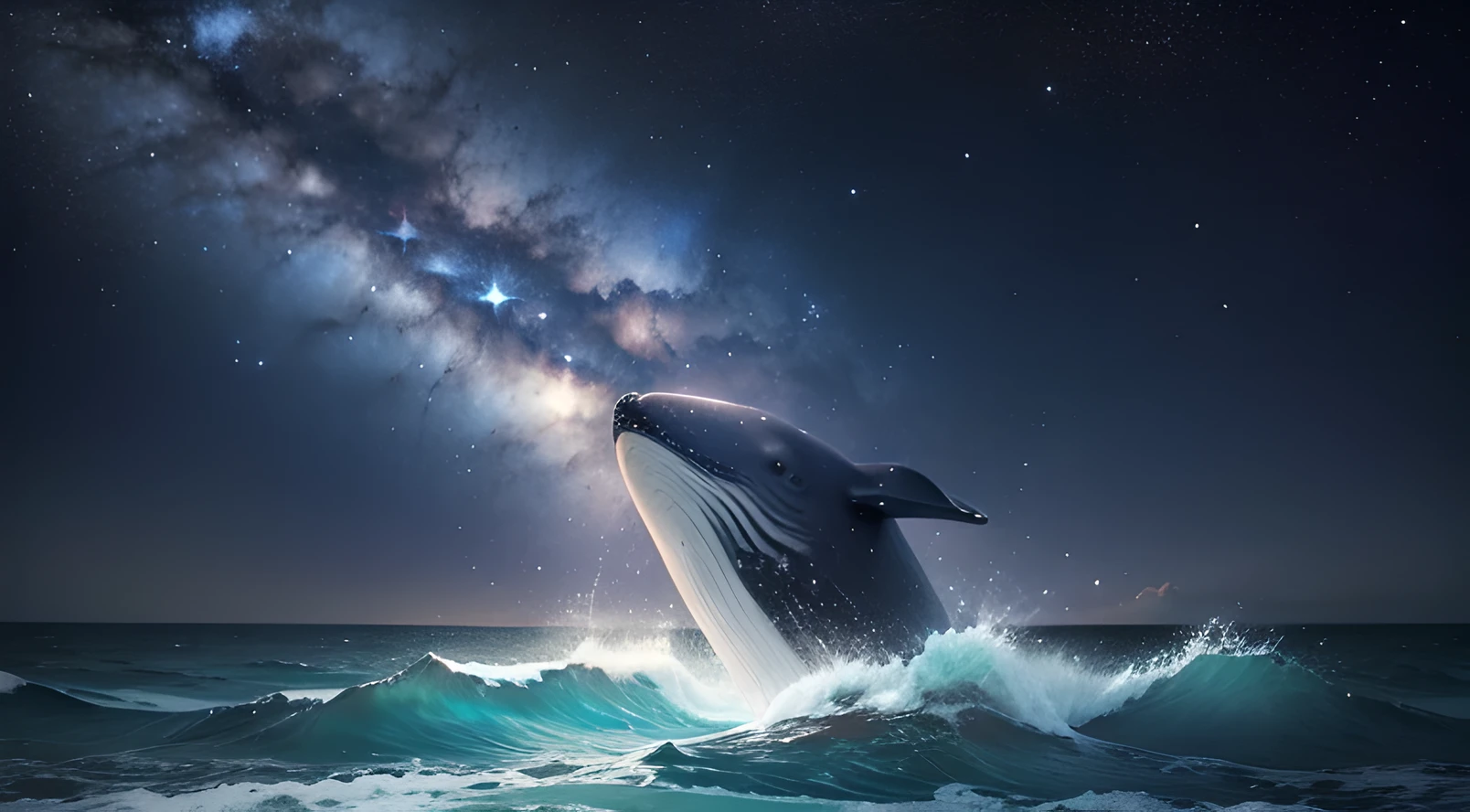 nattaの海、natta、starrysky、1 whale、Mystical、landscapes、in the middle of the ocean、Moby Dick flies、深natta、満天のstarrysky、Small ships
