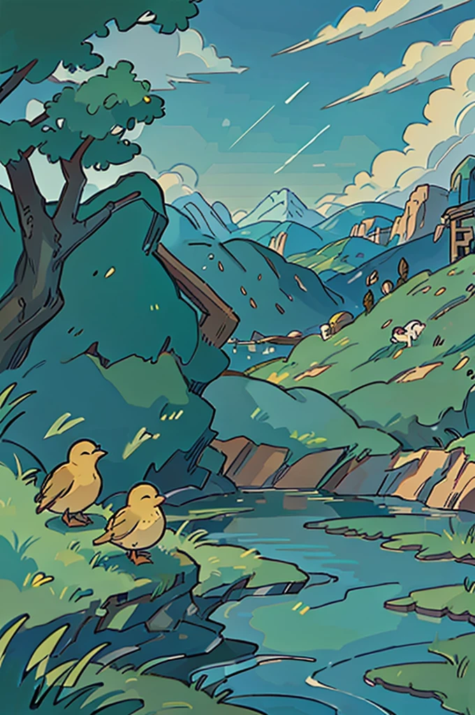 Link Zelda Green Scenery Lake birds