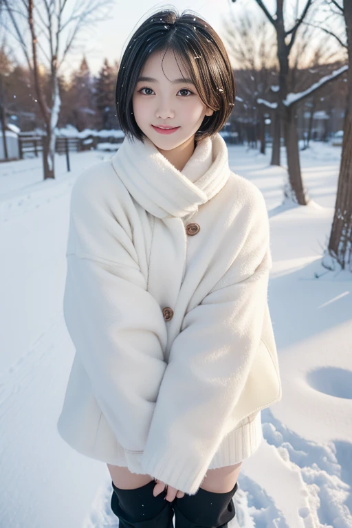 (Photographed by my boyfriend)、((No clothes))、((full nude))、(Sensitive to cold)、I'm so embarrassed、order an embarrassing pose、((front))、(highest quality、masterpiece)、NSFW、Stylish nudity、blush、Life、8k、ribbon hair ornament、looking at the viewer、wavy hair、laughter、open your mouth and smile、smile、Good atmosphere on site、with a 17 year old girl, snow scene, winter wonderland, cute and innocent look, rosy cheeks, sparkling eyes, woolen hat、Pose with movement、footsteps in the snow, falling snowflakes, frosty tree, snow ground, soft snow texture, gentle and delicate lighting, pastel color palette, dreamy atmosphere, quirky and magical, 高解像度のmasterpiece:1.2, Super detailed, realistic:1.37, bright colors, Bokeh、無邪気なsmile、hair blowing in the wind、close up of face、Smiling、