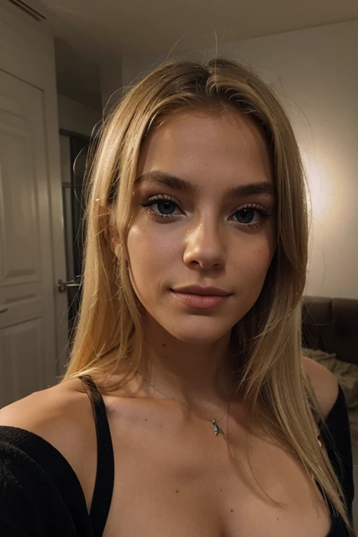 selfie platine blonde la nuit