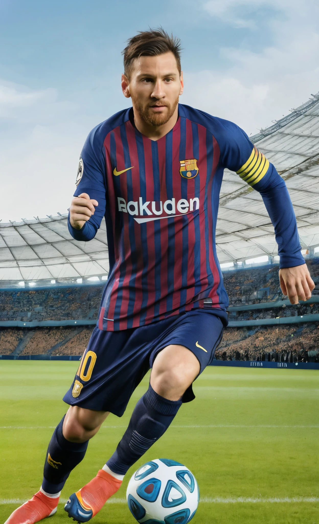 Style Lionel Andres Messi Cuchitini is playing football, ((on the pitch)), Argentina jersey, full body, HD, detailed face, detailed face, detailed eyes , detailed suit, hyperreality, cinematic plan, dynamic composition, incredible detail, clarity, detail, superb detail, daytime, perfectionism, award-winning realism ((soft light))