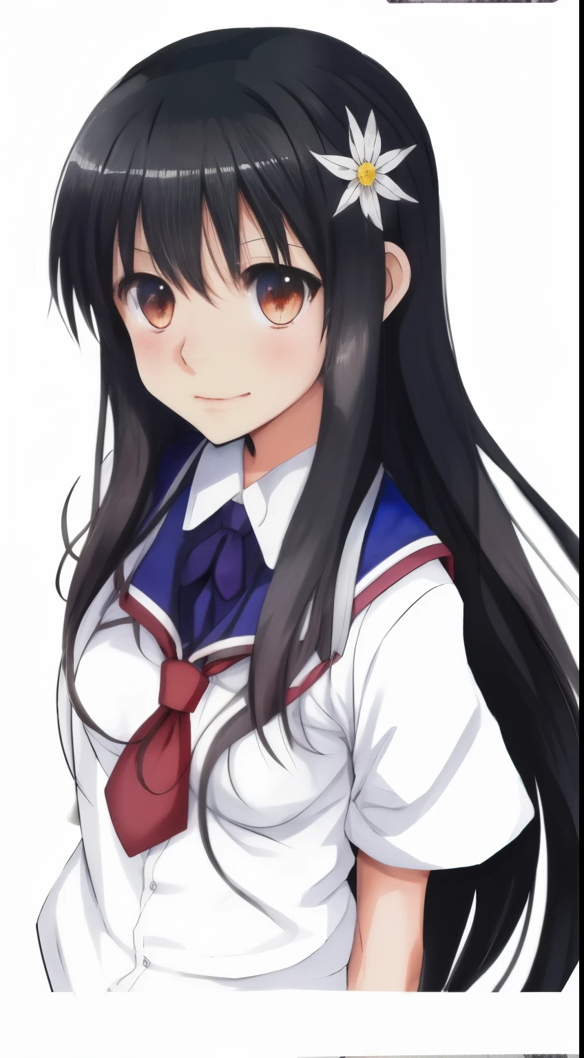 anime girl with long black hair and a white shirt and red tie, yuyushiki, anime moe artstyle, nagatoro, gapmoe yandere, iwakura lain, shirabii, yandere, yuruyuri, kantai collection style, rei hiroe, mitsumayo, seifuku, hinata hyuga, anime best girl,Saten Ruiko