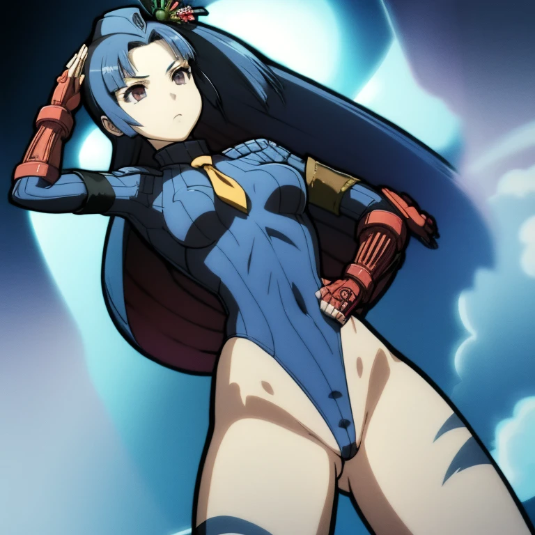 ultra-detailed, Explicit, Beautiful body, Beautiful Nose, Beautiful character design, perfect eyes, perfect face, ultra highres, 4K, beautiful legs, perfect legs, Nice hands, Perfect hand, Masterpiece, Best Quality, Highly detailed, illustration, absurdres, street fighter, doll suit, shadaloo doll, dollsuit, girls, multiple girls, expressionless, blank eyes, looking at viewer, red gloves, emotionless, black latex, corrution, mind control, female combatant, full body, hypnotized, unhappy trance, full body suit, ribbed bodysuit, both arms at side, obey, perfect female body, extremely glossy latex, hypnosis, hypnoLora, empty eyes, Mind control device, poses, submissive_pose, Slave, hat, necktie, stand up straight, standing, standing at attention, hat, necktie, belt, latex, ribbed bodysuit, brown hair, thighhighs, garter belt, Fighting Stance, Hozoin Inshun, Hyakka Ryouran, pink eyes, blue hair, long hair, ornament hair, navy blue tights, extending the right arm from the shoulder into the air with a straightened hand, nazi saluting, military, military saluting, salute,