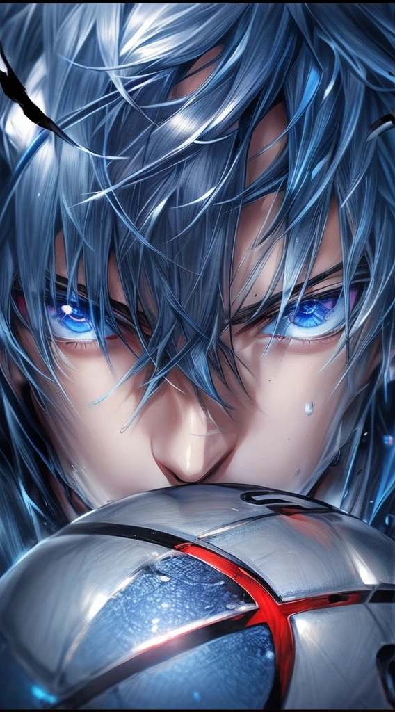 anime boy with blue eyes holding a basketball ball in his hands, tall anime guy with blue eyes, 4 k manga wallpaper, stunning anime face portrait, 4k anime wallpaper, handsome anime eyes, anime style 4 k, anime wallpaper 4k, anime wallpaper 4 k, detailed digital anime art, clean detailed anime art, detailed anime artwork, badass anime 8 k